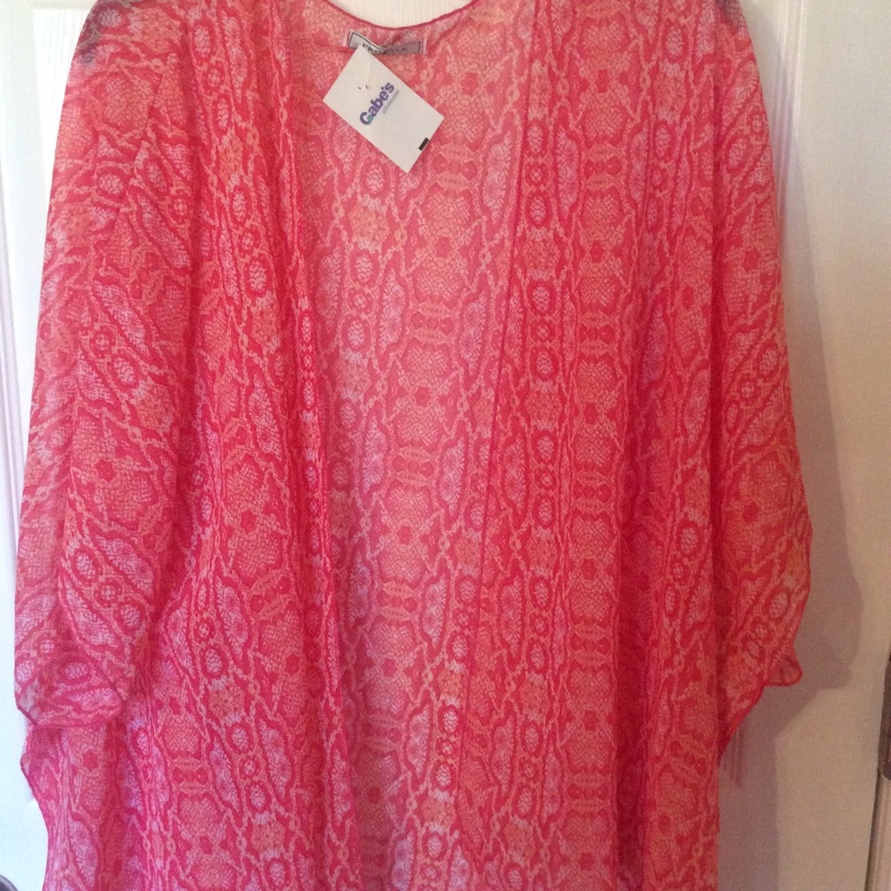 Coral and white Swimsuit cover up